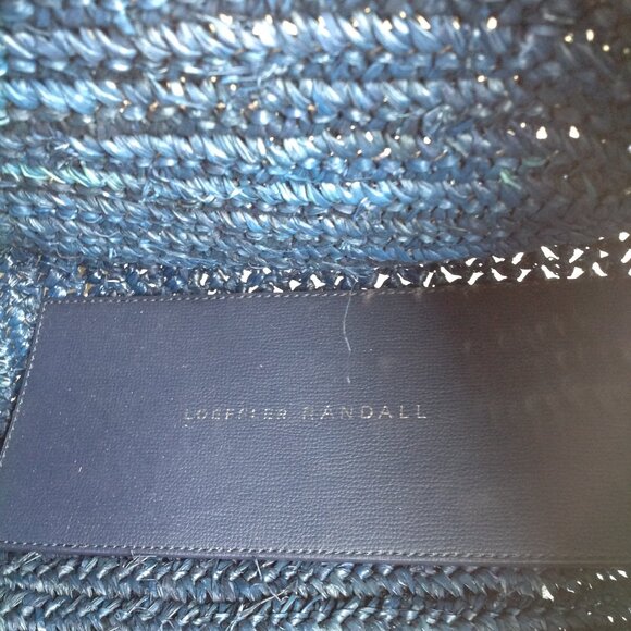 Loeffler Randall Blue Purple Ombre Straw Travel Tote Bag w/ Tassels - Picture 16 of 16